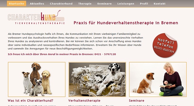 webdesign hundetrainer bremen