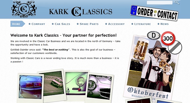 Webdesign für Kark Classics - Classic Car Business