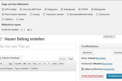 Wordpress Optionen