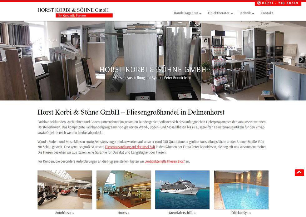 Webdesign Fliesengrosshandel Delmenhorst WordPress
