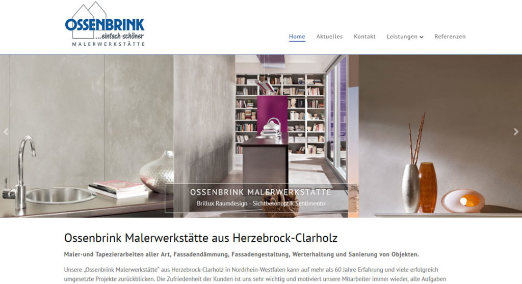 WordPress Webdesign Ossenbrink Malerwerkstaette Herzebrock