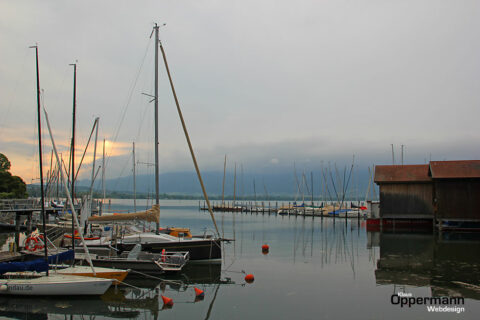 Lindau Bodensee Boote Hafen Segelboote Sonnenaufgang