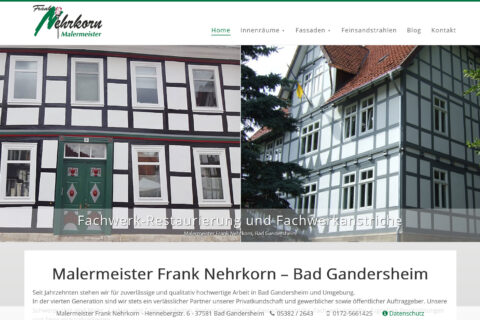 Webdesign Malermeister Frank Nehrkorn in Bad Gandersheim