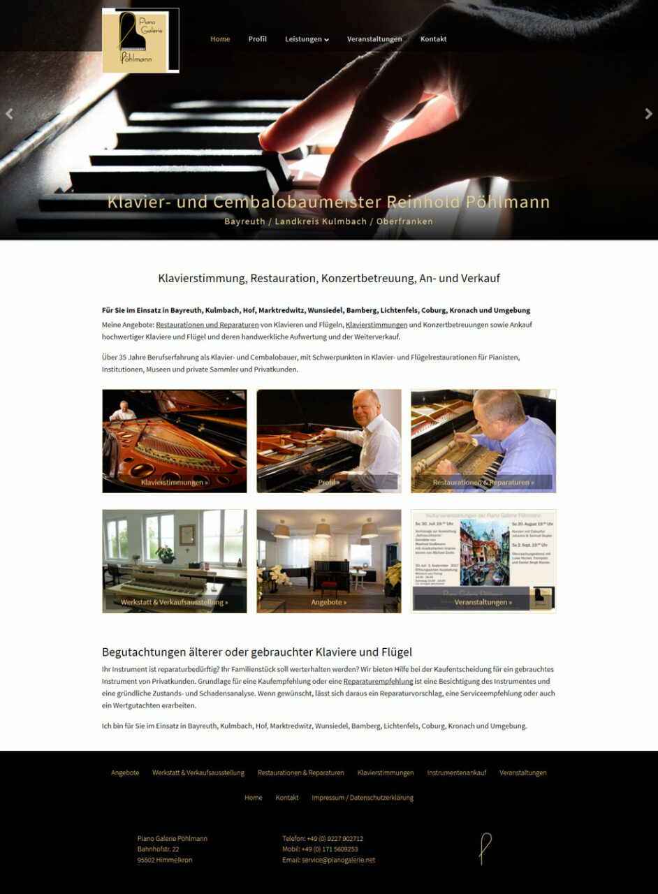 Webdesign Handwerk Klavierbaumeister Bayreuth