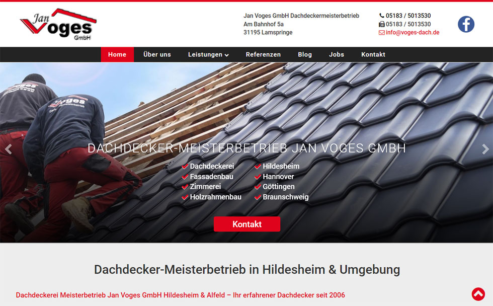 Webdesign Dachdecker Hildesheim