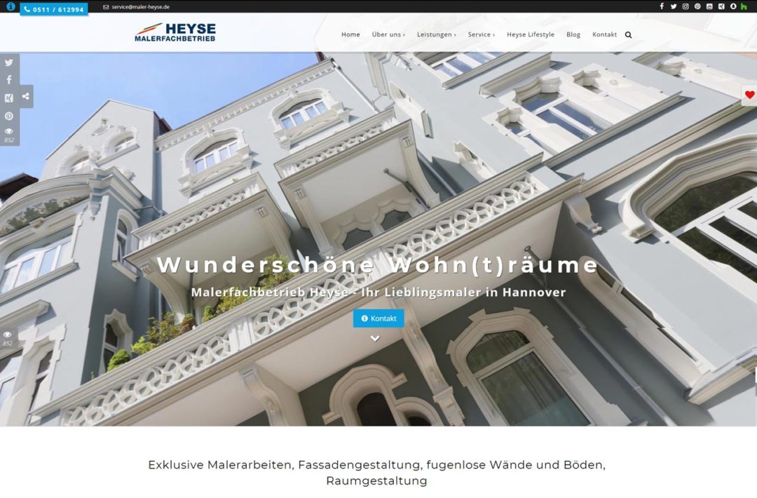 Screenshot Malerfachbetrieb Heyse Hannover Webdesign 2