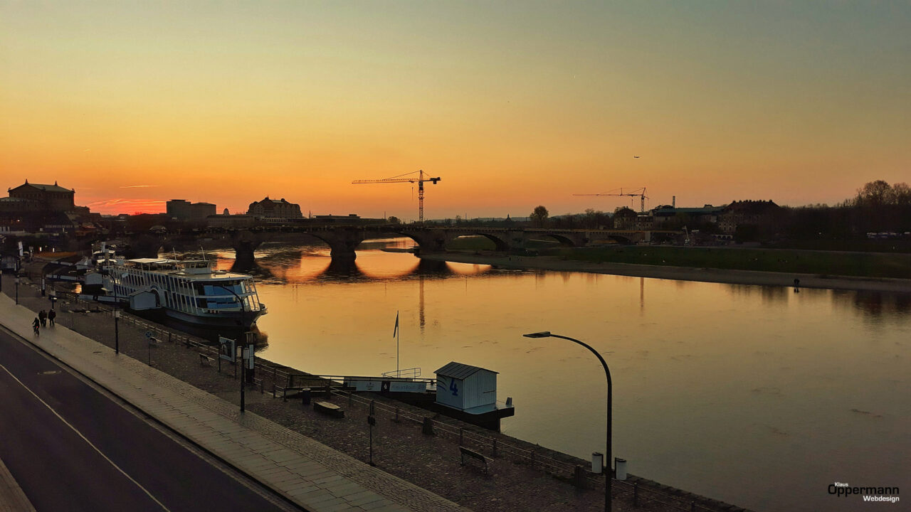 Dresden Elbufer Abendstimmung 1