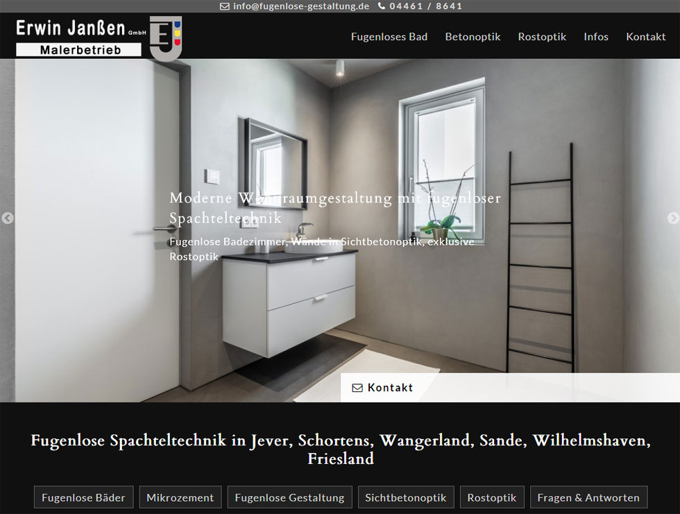 Fugenlose Spachteltechnik Schortens Wilhelmshaven Maler Webdesign