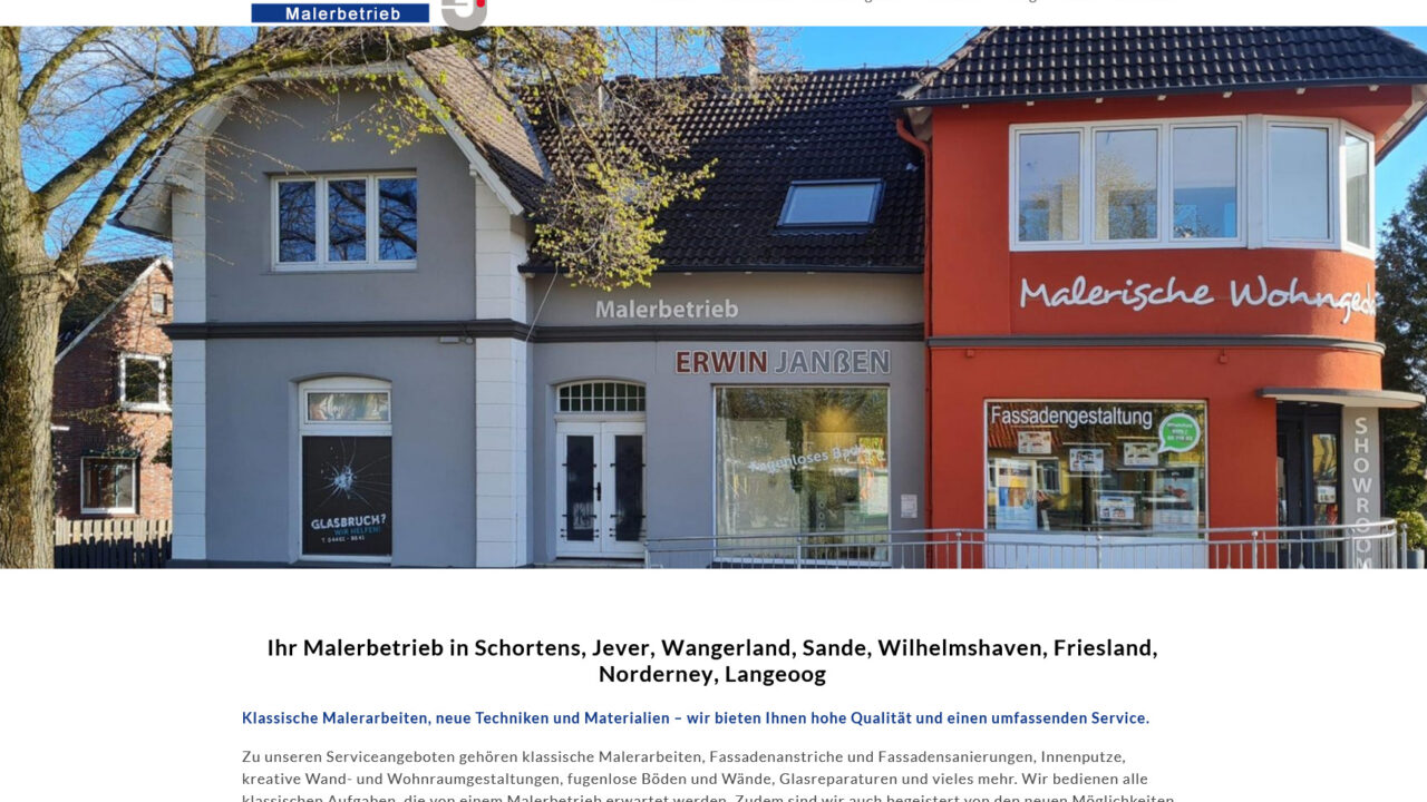 Malerbetrieb Erwin Janssen Jever Schortens Wangerland Wilhelmshaven Friesland