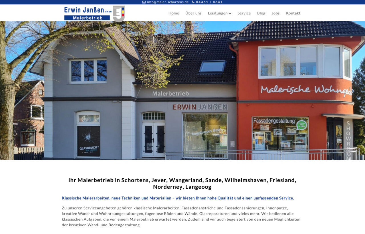 Malerbetrieb Erwin Janssen Jever Schortens Wangerland Wilhelmshaven Friesland