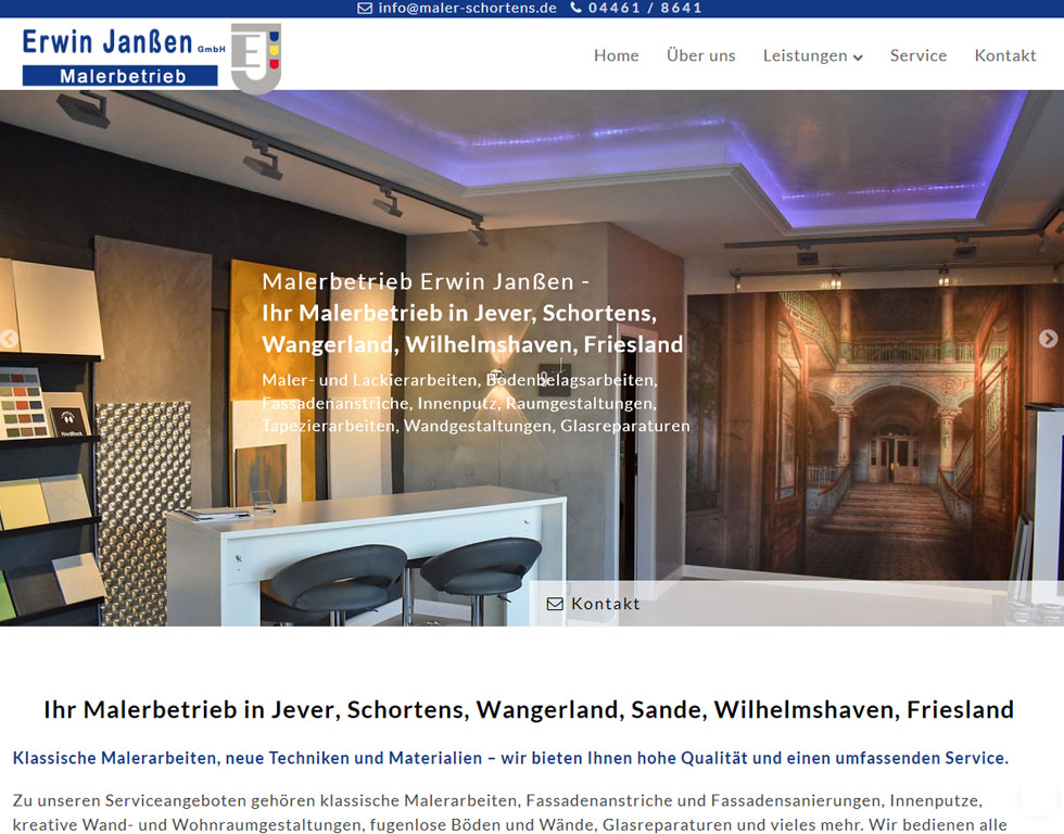 Malerbetrieb Schortens Wilhelmshaven Maler Webdesign