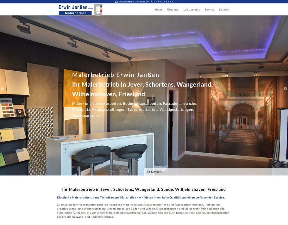 Malerbetrieb Schortens Wilhelmshaven Webdesign