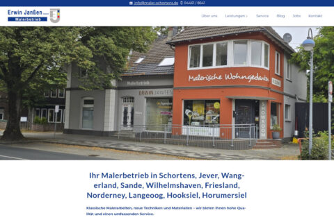 Screenshot der Website Maler Schortens