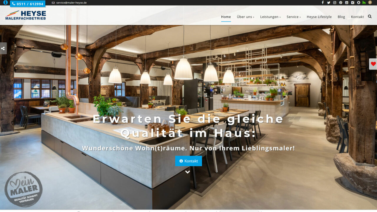 Maler Heyse Hannover Malerbetrieb Homepage Webdesign Wordpress