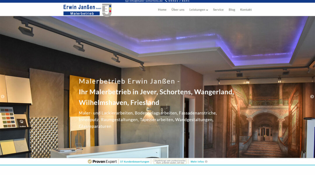Malerbetrieb Erwin Janssen Schortens Wilhelmshaven Webdesign