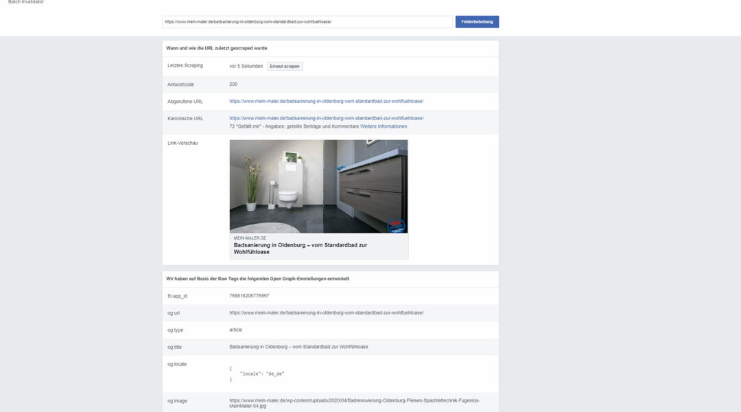 Open Graph Object Debugger Facebook
