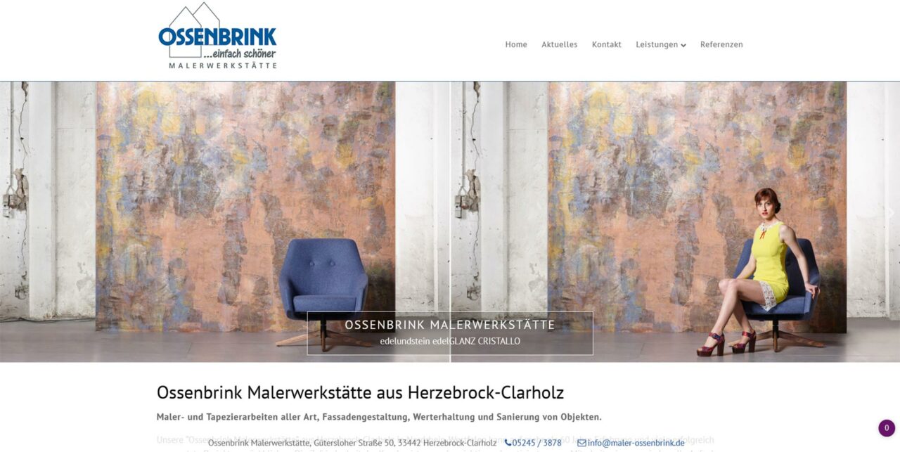 Webdesign Ossenbrink Malerwerkstaette Malerfachbetrieb in Herzebrock