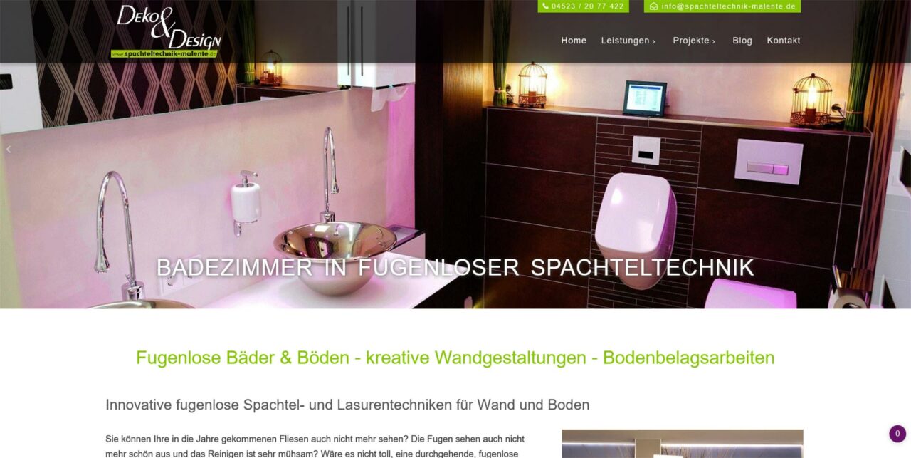 Webdesign Spachteltechnik Malente Fugenloses Bad Wandgestaltungen Betonoptik Bodenbelaege.