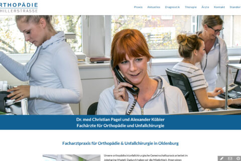 Webdesign Facharztpraxis fuer Orthopaedie in Oldenburg