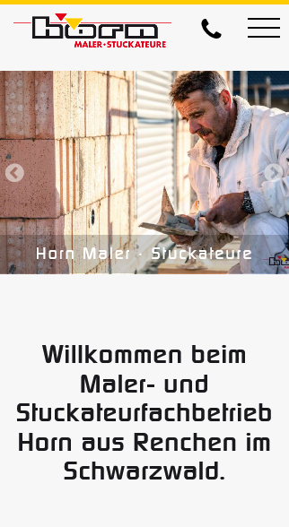 Webdesign Maler Stuckateurfachbetrieb Horn Renchen Schwarzwald Smartphone