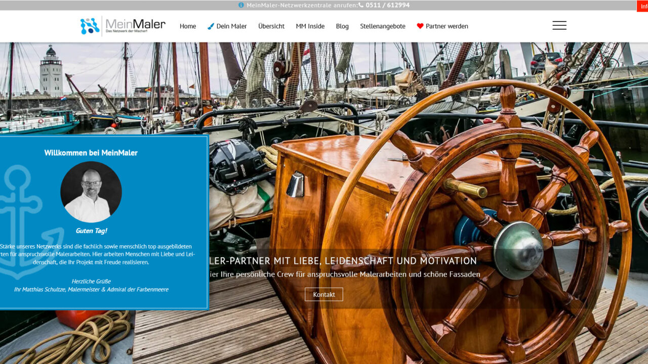 Webdesign MeinMaler Partnernetzwerk Malerfachbetriebe Lieblingsmaler