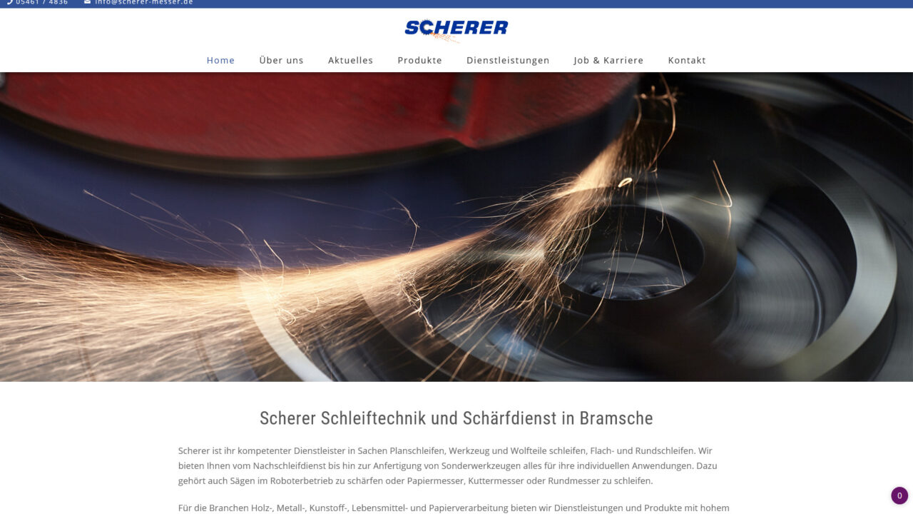 Webdesign Scherer Schleiftechnik und Schaerfdienst in Bramsche1