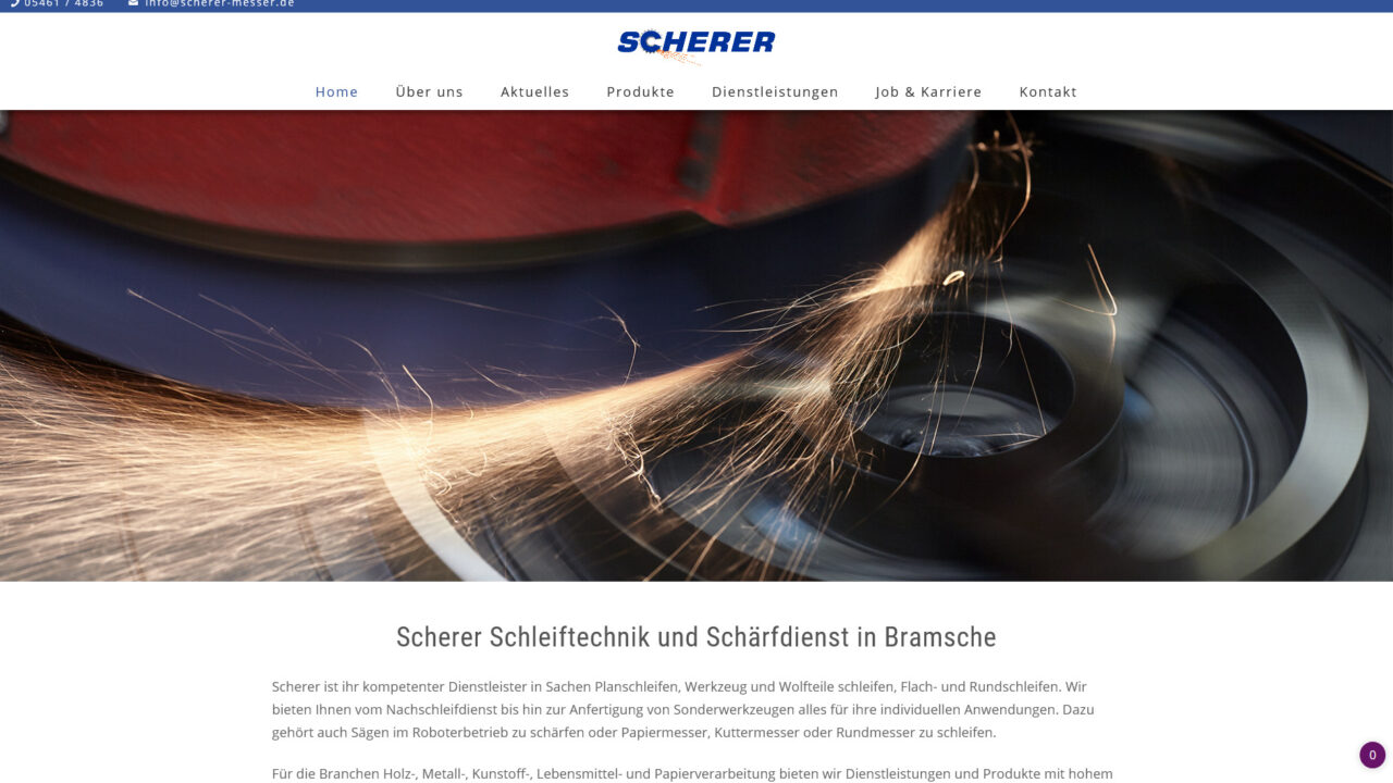 Webdesign Scherer Schleiftechnik und Schaerfdienst in Bramsche1