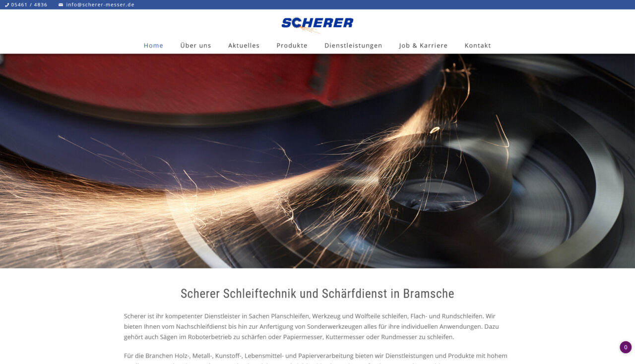 Webdesign Scherer Schleiftechnik und Schaerfdienst in Bramsche1