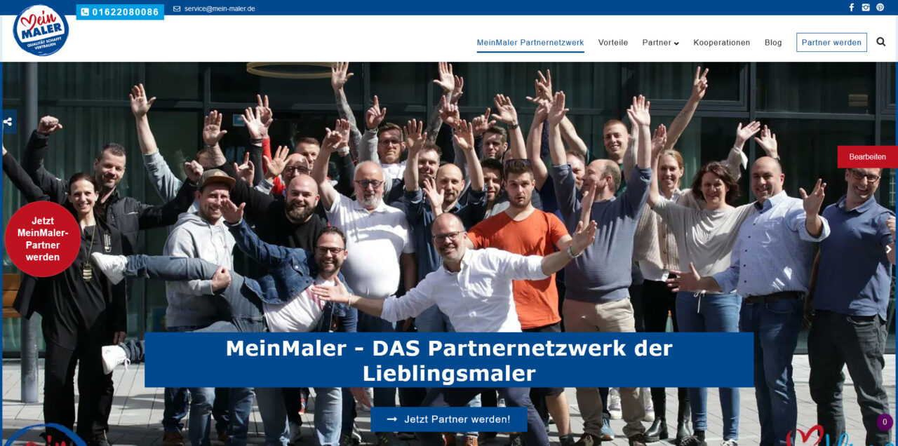Webdesign MeinMaler Partnernetzwerk Malerfachbetriebe Stuckateure Raumausstatter MeinMaler Partner