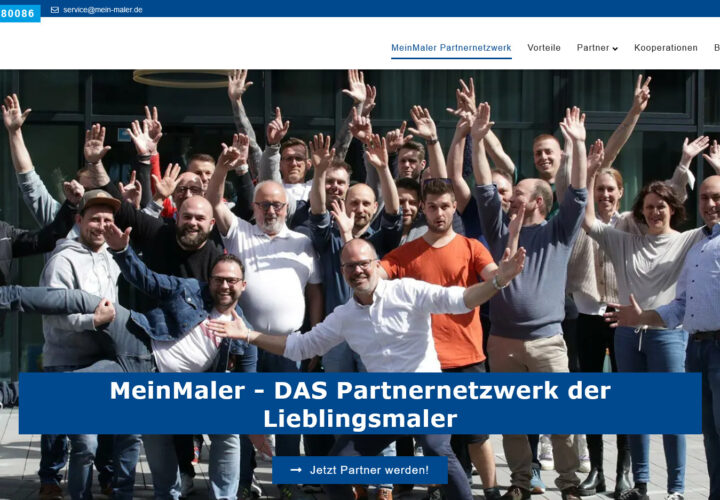 Webdesign MeinMaler Partnernetzwerk Malerfachbetriebe Stuckateure Raumausstatter MeinMaler Partner