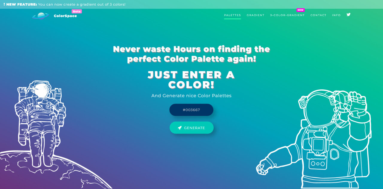 ColorSpace Color Palettes Generator and Color Gradient Tool