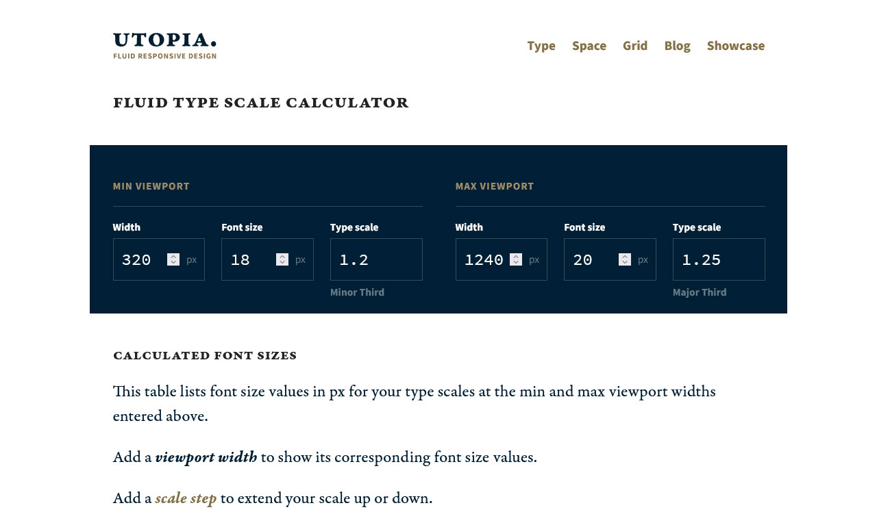 Fluid Type Scale Calculator