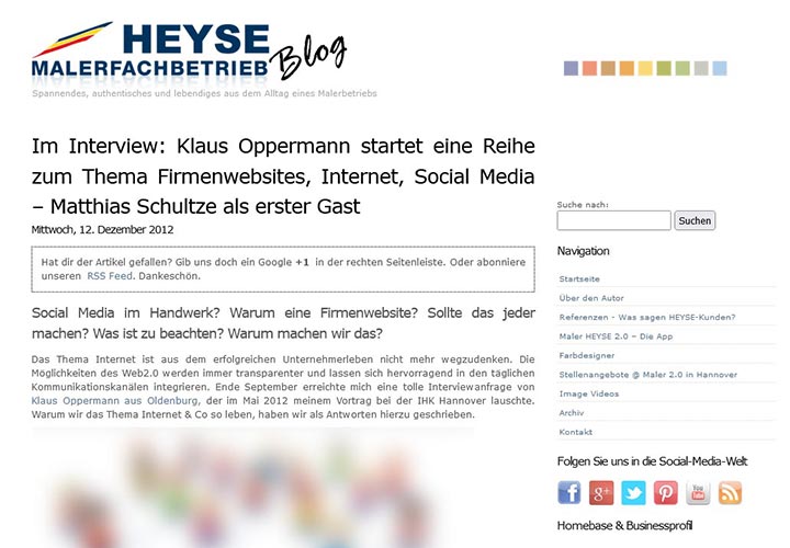 Webarchiv Interview mit Klaus und Matthias 2012
