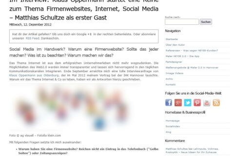 Webarchiv Interview mit Klaus und Matthias