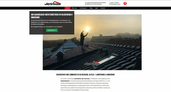 Screenshot Webdesign Dachdecker Hildesheim Hannover WordPress 1