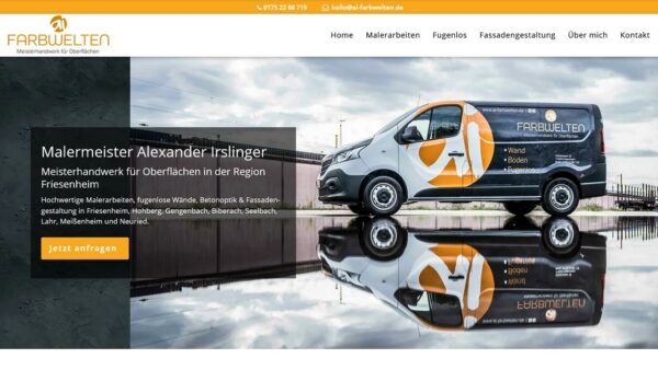 Maler Friesenheim Kalkputz Fugenlos Betonoptik Fassadengestaltung WordPress Webdesign