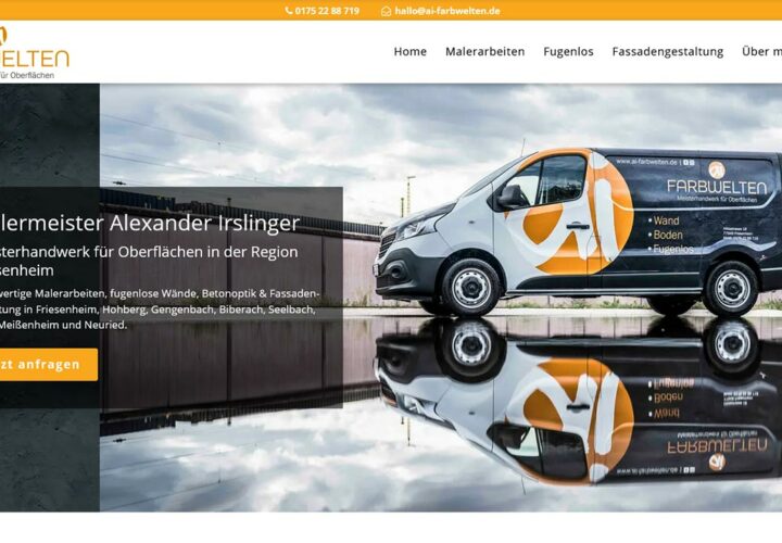 Maler Friesenheim Kalkputz Fugenlos Betonoptik Fassadengestaltung WordPress Webdesign