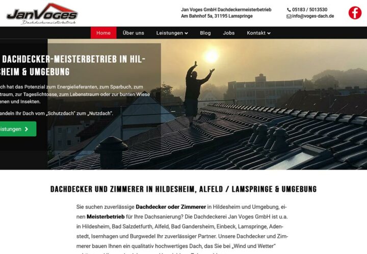 Dachdecker Meisterbetrieb in Hildesheim Alfeld Webdesign Oldenburg WordPress
