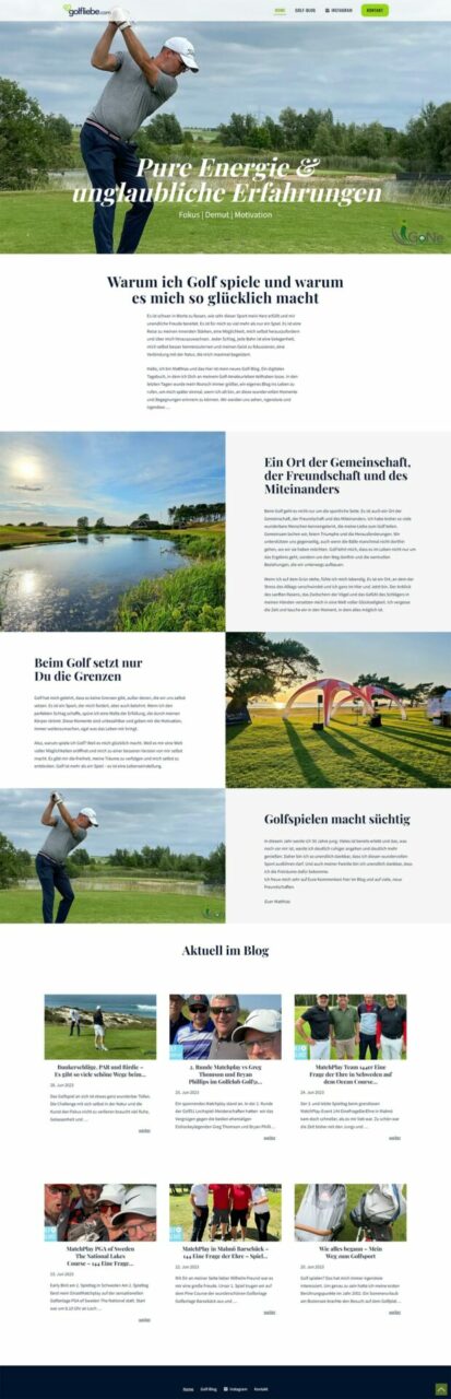Webdesign Golfliebe Golf spielen Blog WordPress