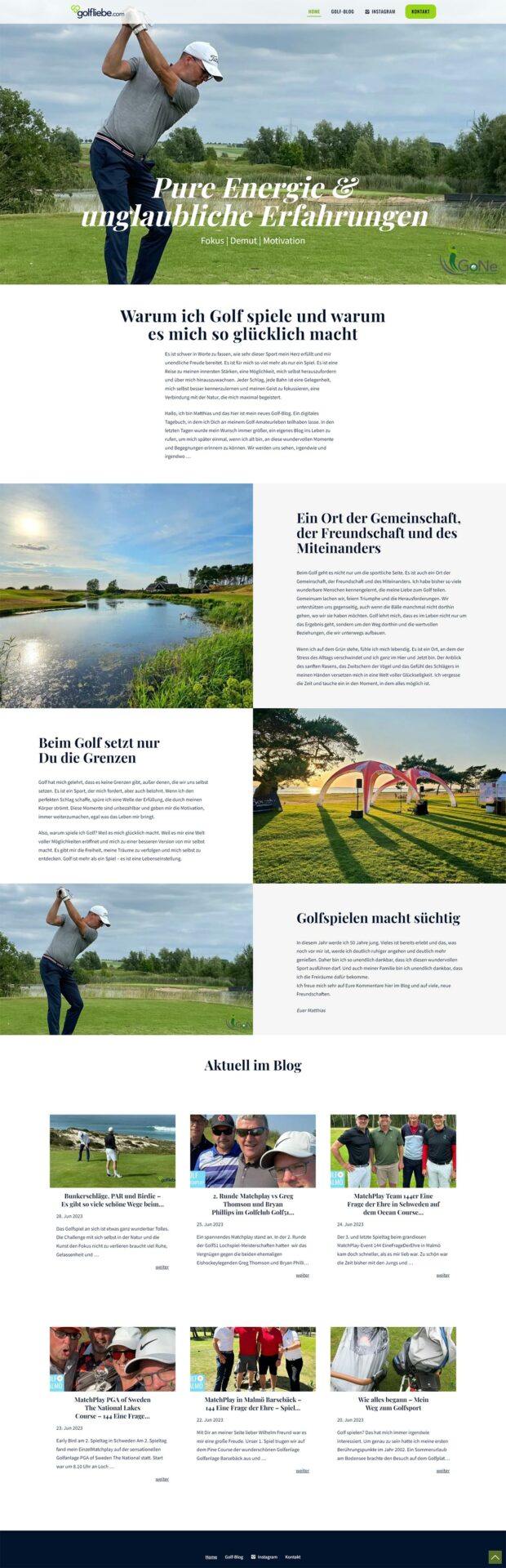 Screenshot golfliebe.com Screenshot golfliebe.com