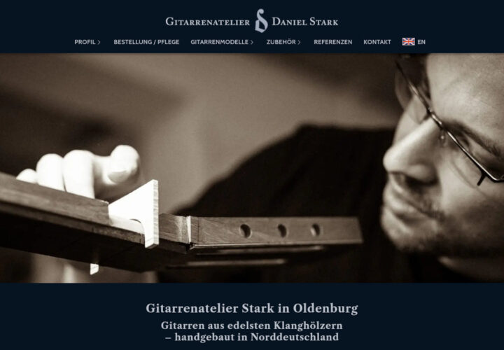 Screenshot Gitarrenatelier Stark Oldenburg Konzertgitarren Studiomodelle